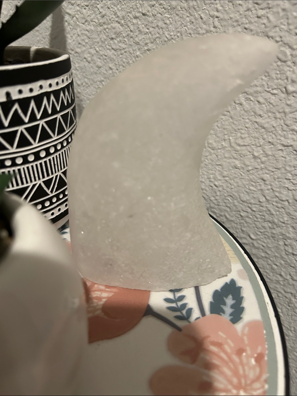 White Crescent Moon Selenite Crystal w Hamalaya salt